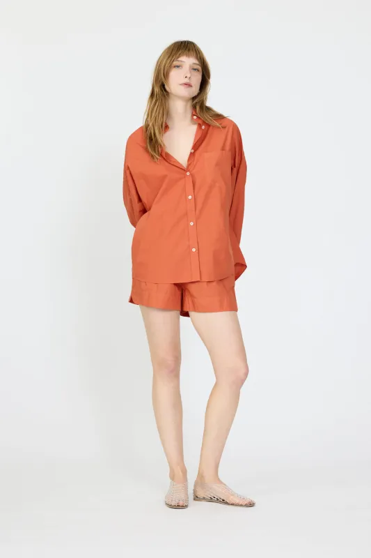 Chiara Long Sleeve Shirt - Classic - Rust made by LMND
