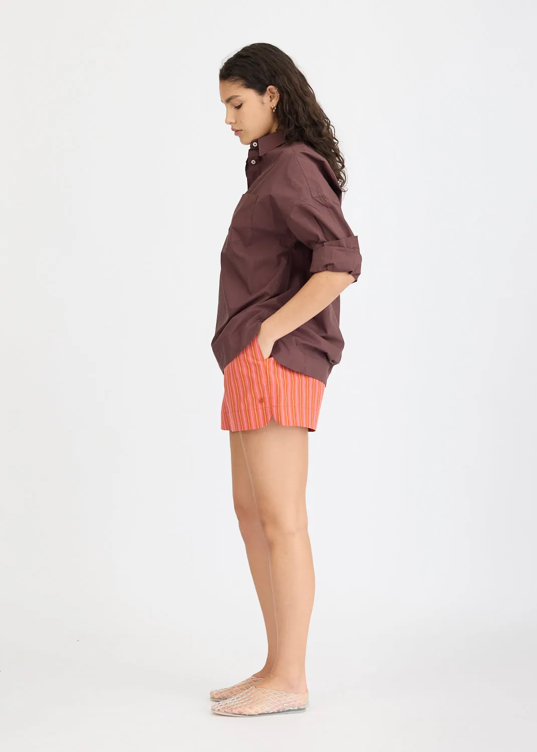 Chiara Half Placket Shirt - Chocolate sold by LMND product image thumbnail 5
