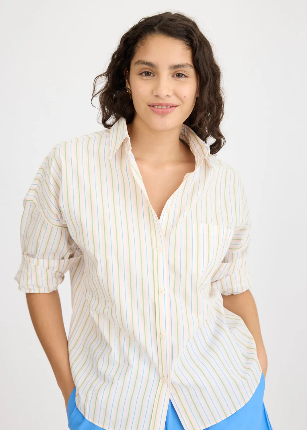 Chiara Long Sleeve Shirt Multi Stripe - Pink Sorbet Multi Stripe sold by LMND product image thumbnail 5