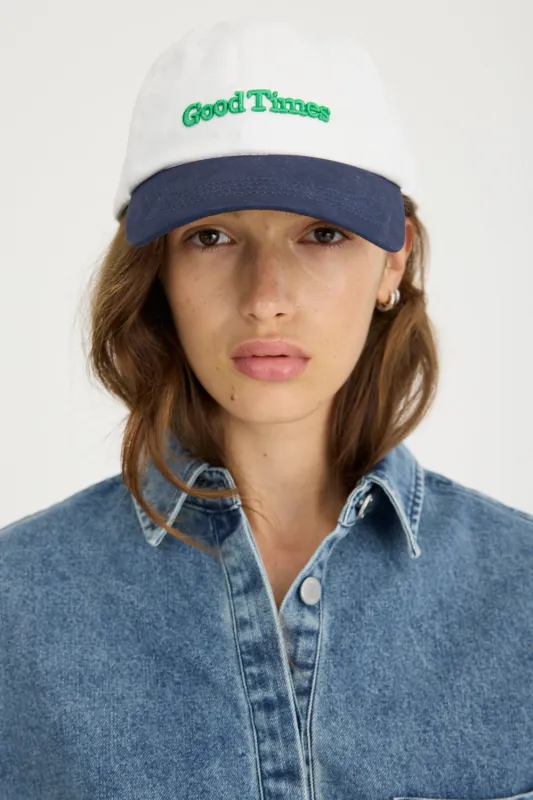 Good Times Cap - White/Navy/Light Verde made by LMND