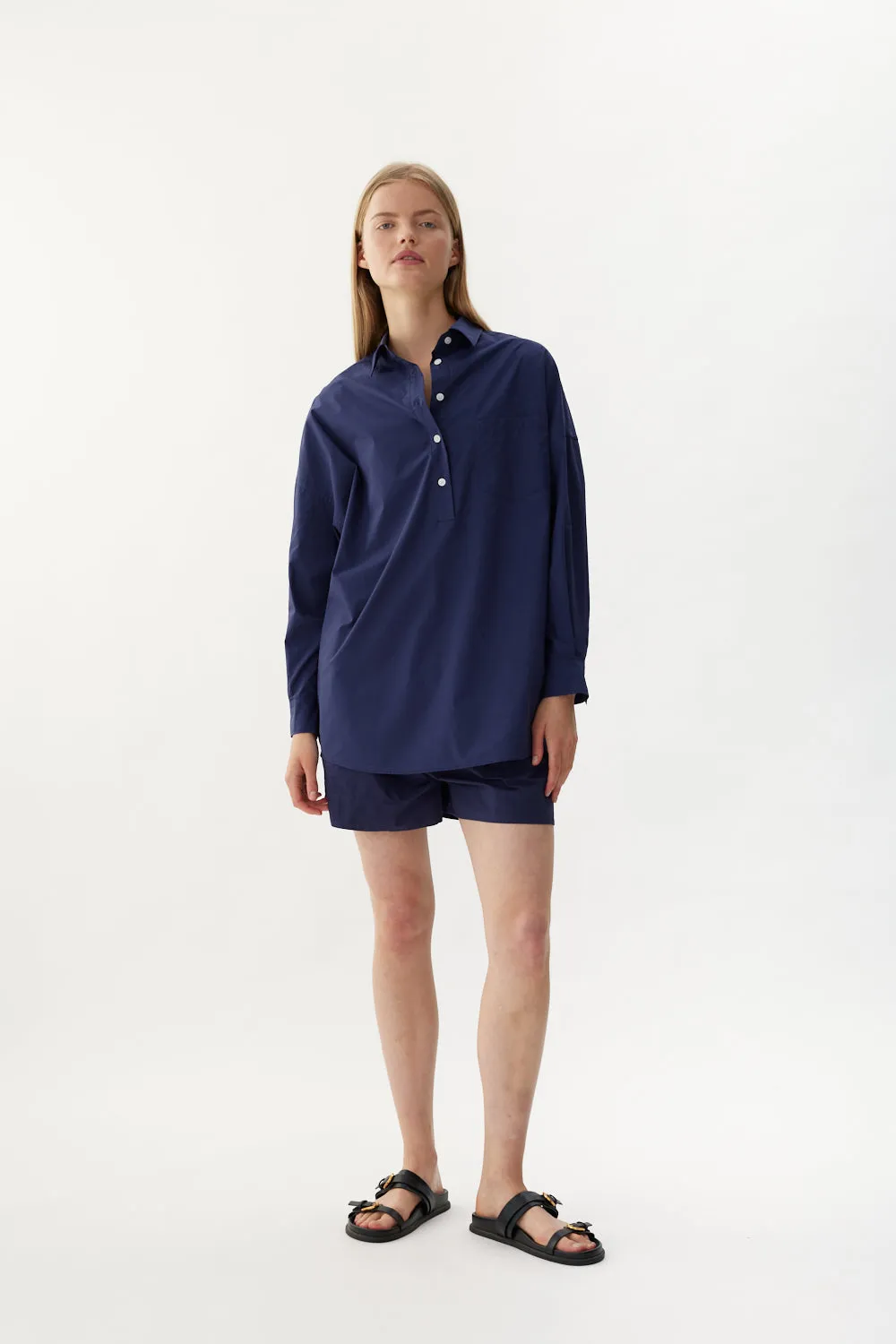 Chiara Half Placket Shirt - Navy sold by LMND product image thumbnail 5