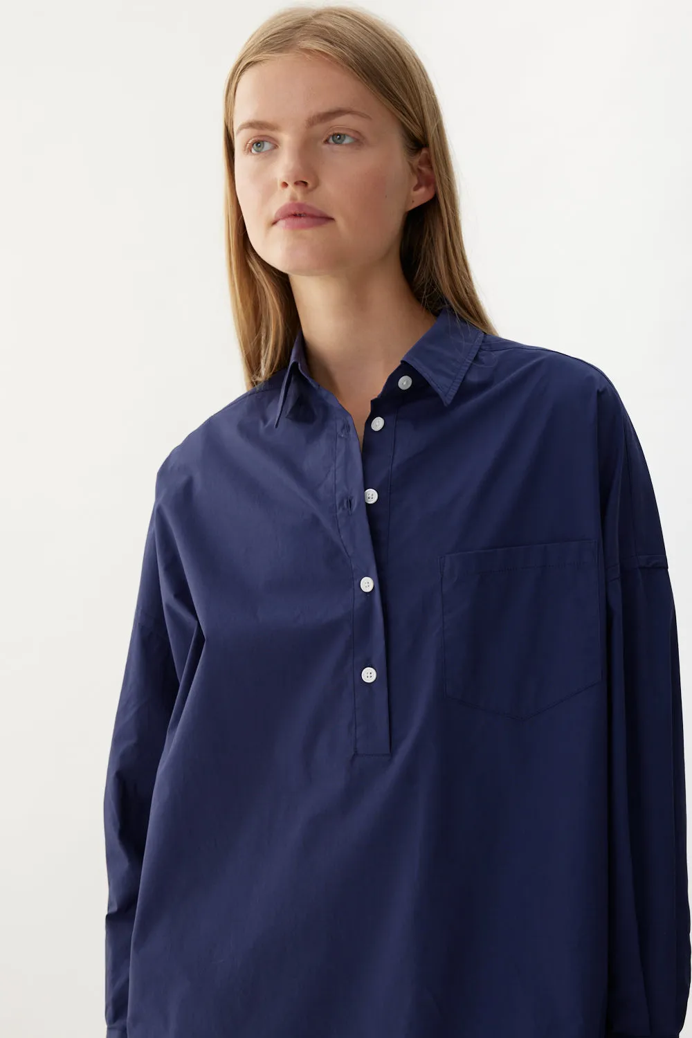 Chiara Half Placket Shirt - Navy sold by LMND product image thumbnail 4