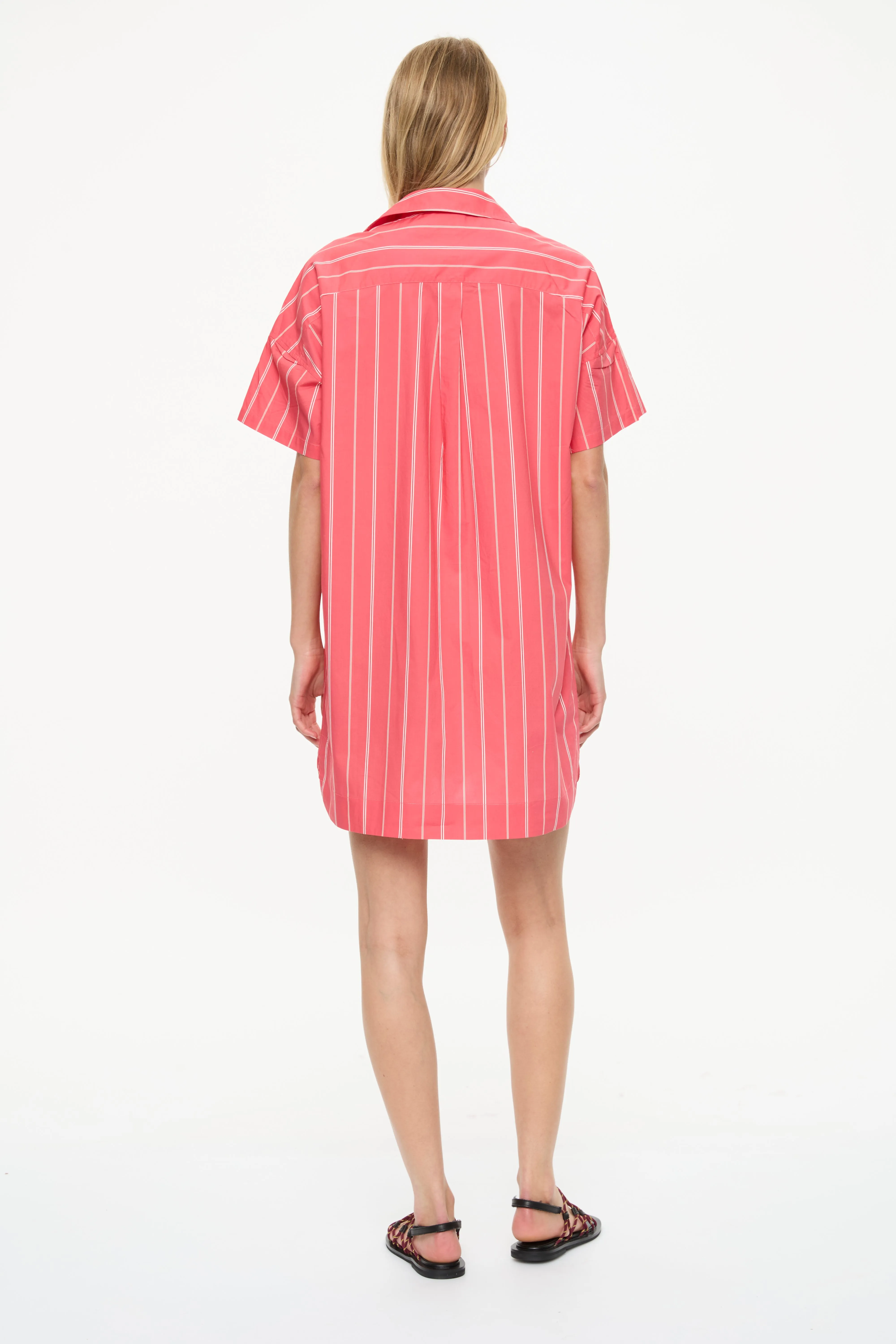 Chiara Short Sleeve Mini Dress - Stripes - Watermelon/Salsa/Orange/Natural sold by LMND product image thumbnail 5