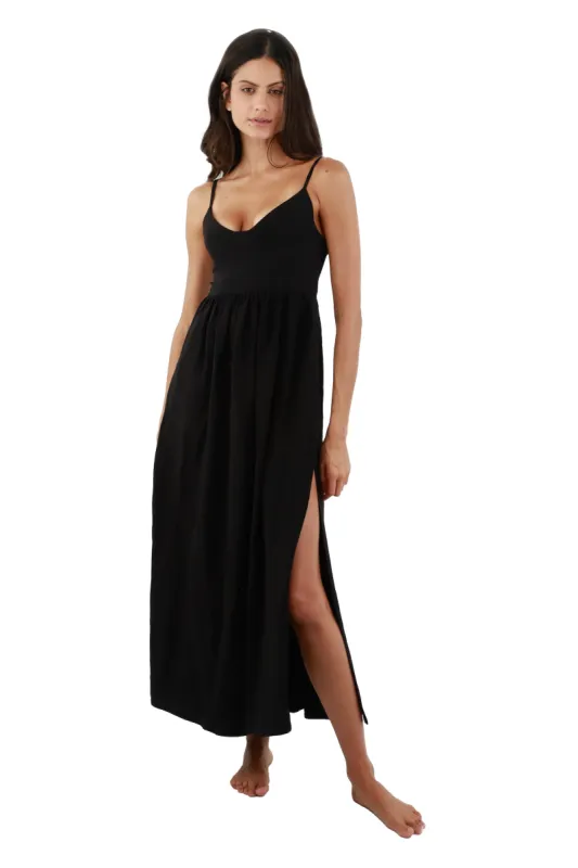 Black Freya Dress sold by Malai Swimwear