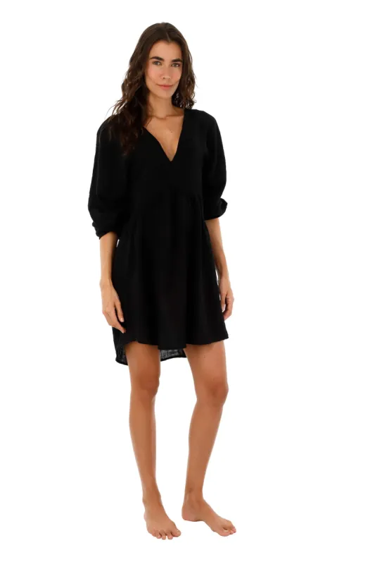 Black Calla Dress sold by Malai Swimwear