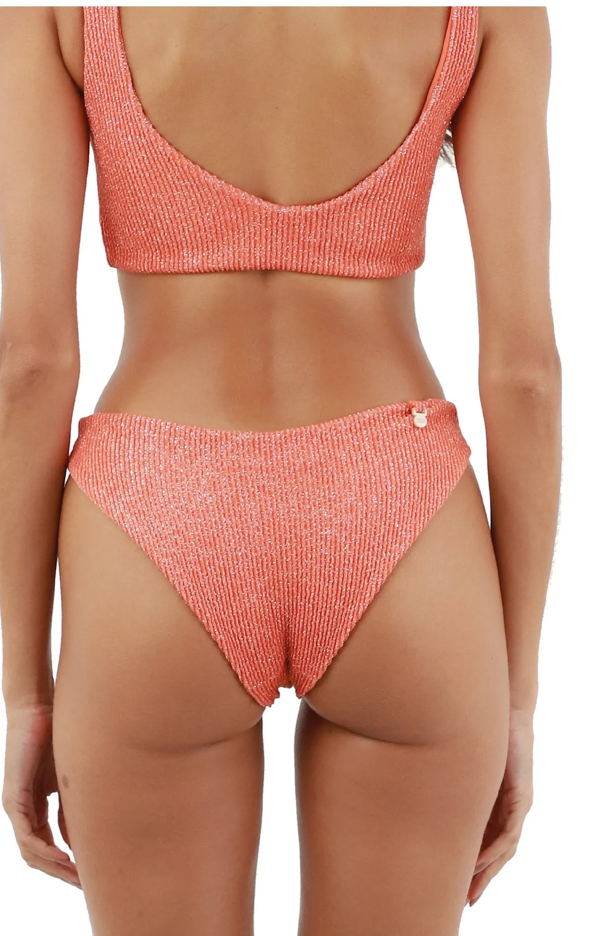 Textured Sparkling Sunset Orange Neo Paramount Bottom sold by Malai Swimwear product image thumbnail 3