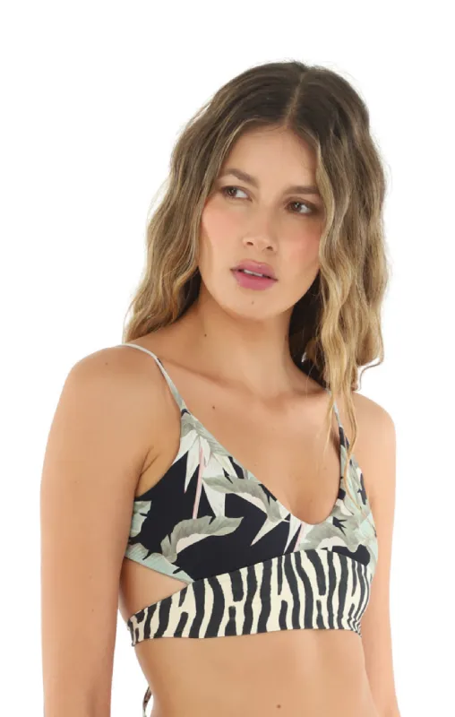Dark Tropical Periwincle Kismet Top sold by Malai Swimwear