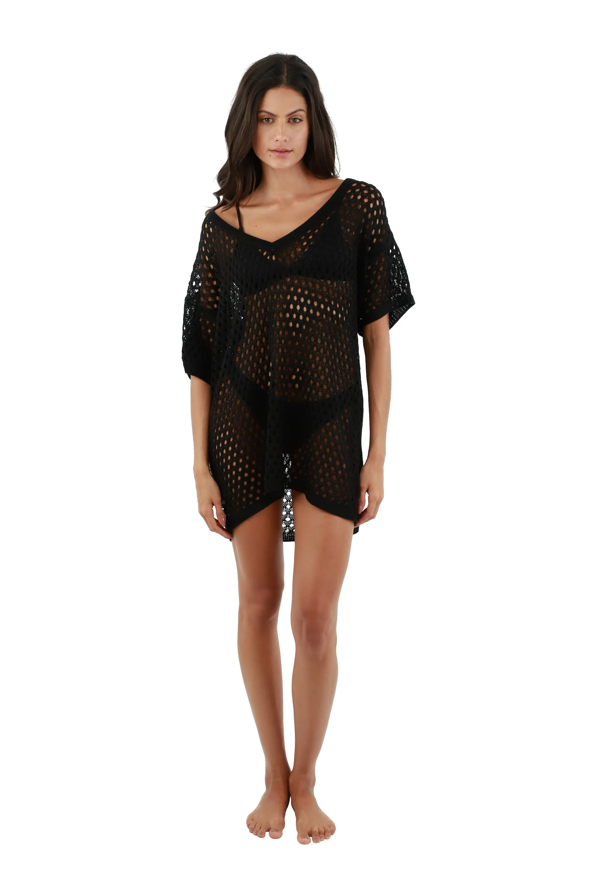 Black Knitted Zarah Shirt sold by Malai Swimwear