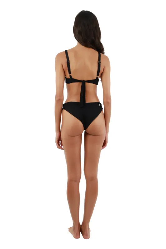 Textured Wave Black Neo Paramount Bottom sold by Malai Swimwear