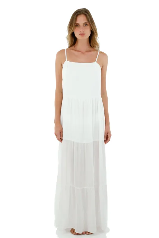 White Riot Maxi Dress sold by Malai Swimwear