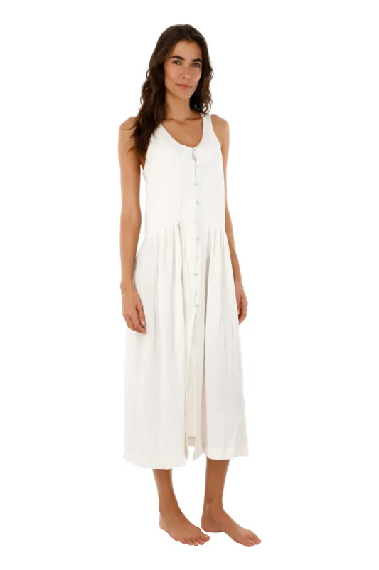 White Serene Dress sold by Malai Swimwear