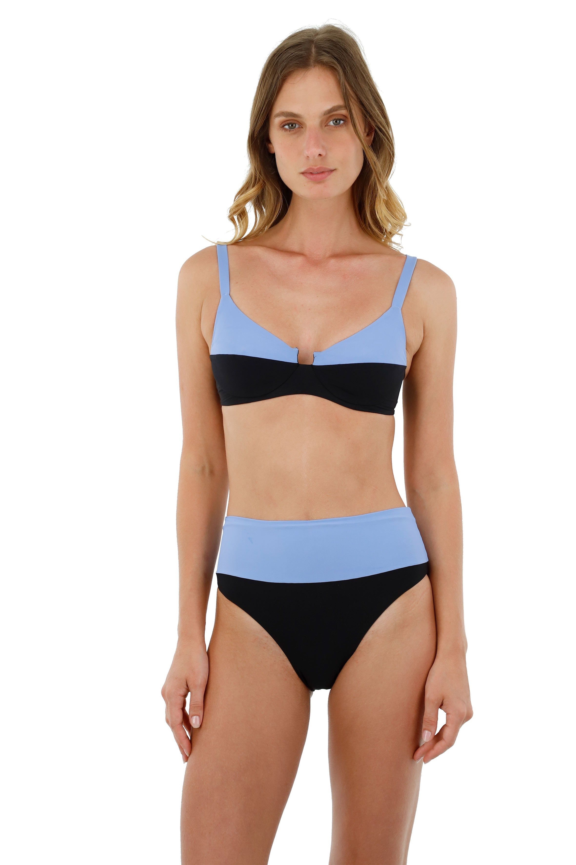 Black Vista Blue Crown Top sold by Malai Swimwear