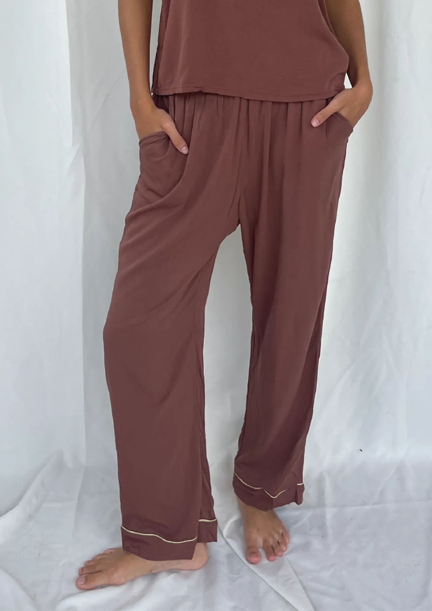Earth Brown Pijama Pant sold by Malai Swimwear