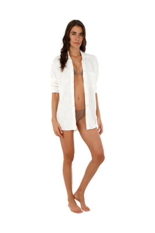 Fest Palm Sheen Shirt sold by Malai Swimwear