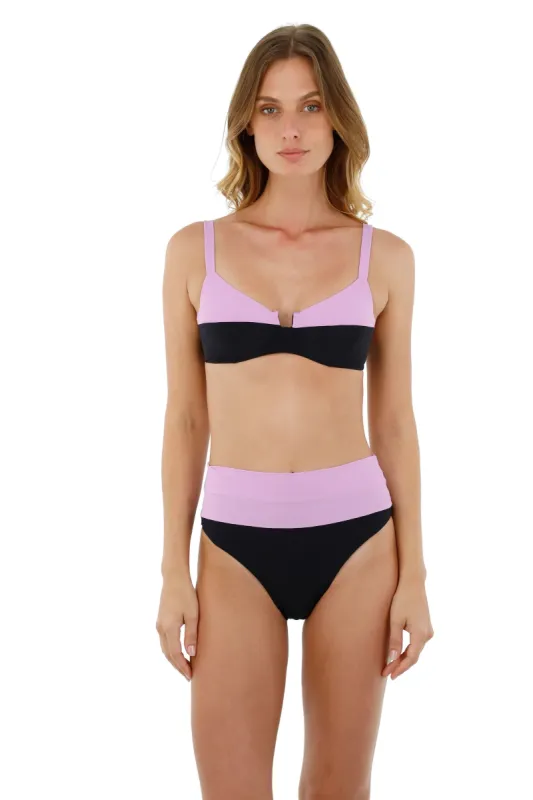 Black African Violet Crown Top sold by Malai Swimwear