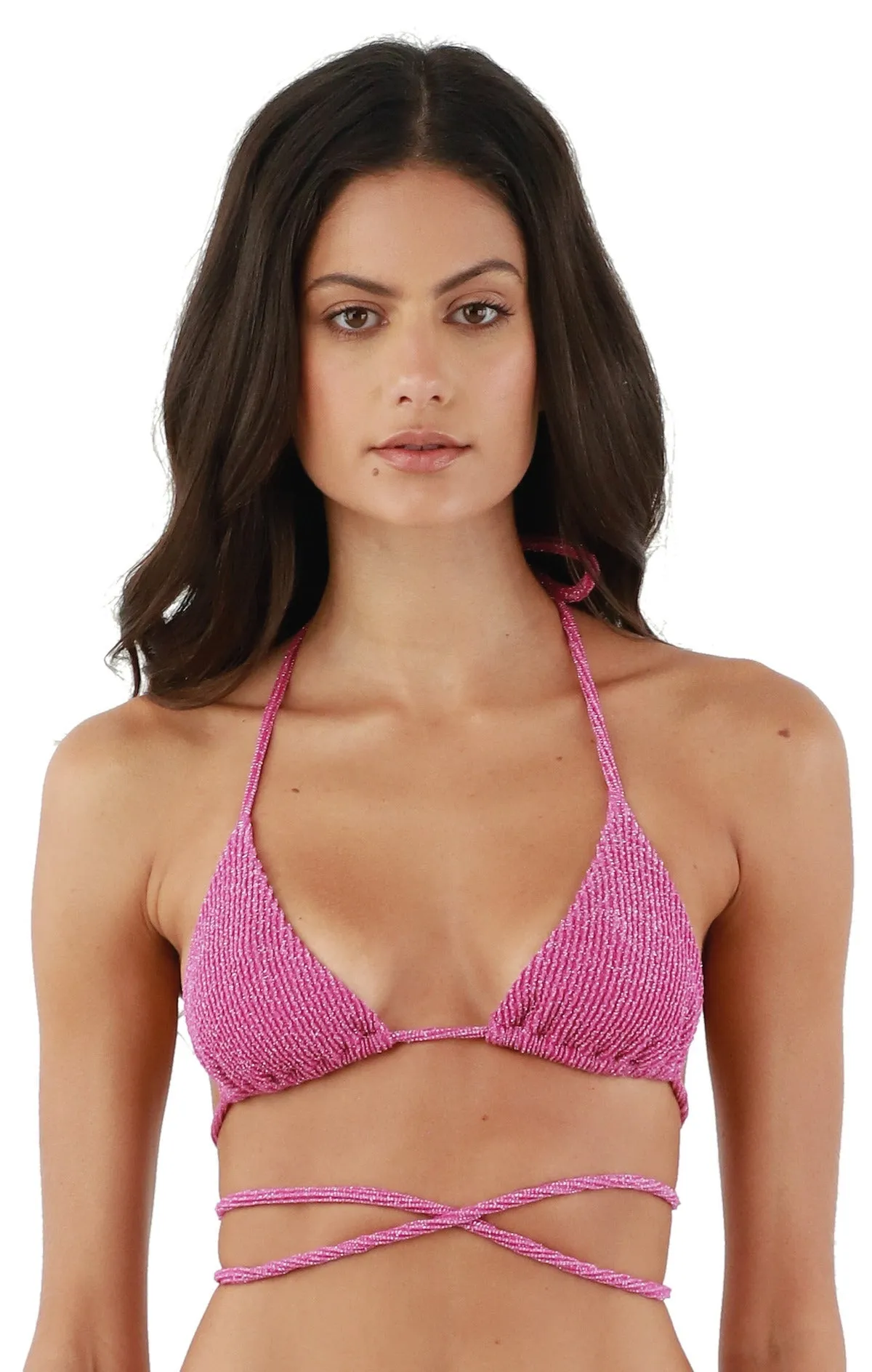 Textured Sparkling Easy Pink Basal Triangle sold by Malai Swimwear product image thumbnail 5