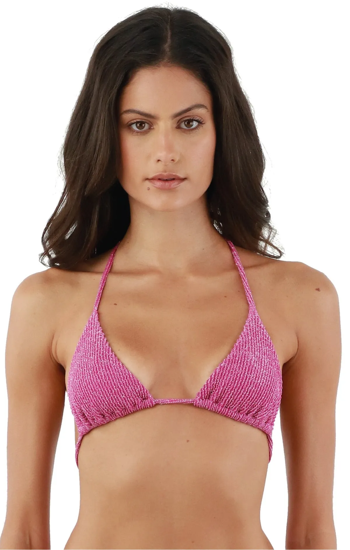 Textured Sparkling Easy Pink Basal Triangle sold by Malai Swimwear product image thumbnail 3