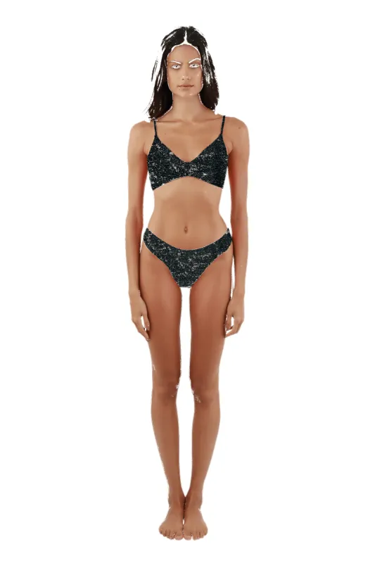 Sparkling Black Eloween Top sold by Malai Swimwear