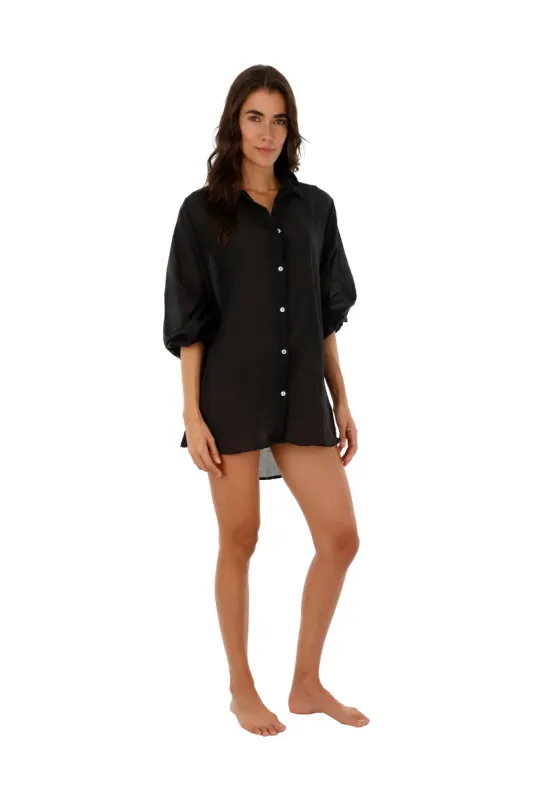 Black Akumal Shirt sold by Malai Swimwear