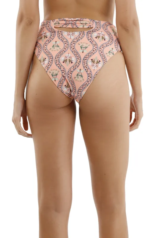 Tangerine Jungle Orchid Moon Bay Bottom sold by Malai Swimwear