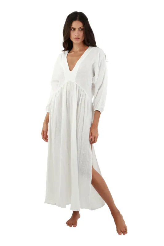 Eco White Easy Dress sold by Malai Swimwear