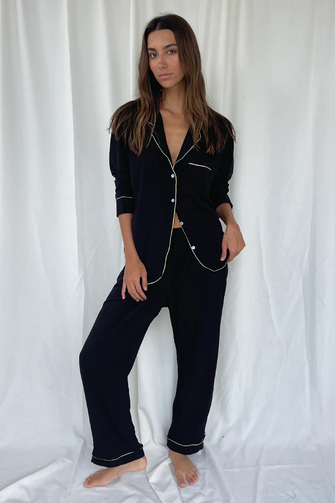 Black Pijama Shirt sold by Malai Swimwear