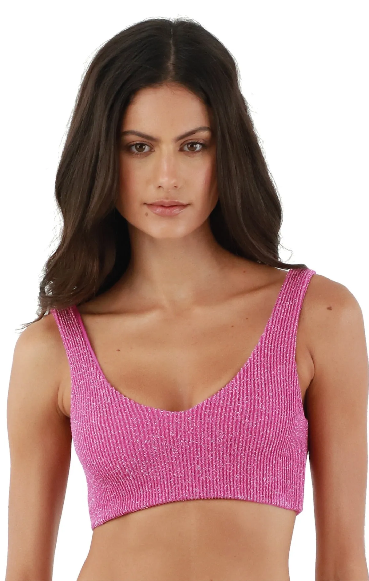 Textured Sparkling Easy Pink Jazz Top sold by Malai Swimwear product image thumbnail 5