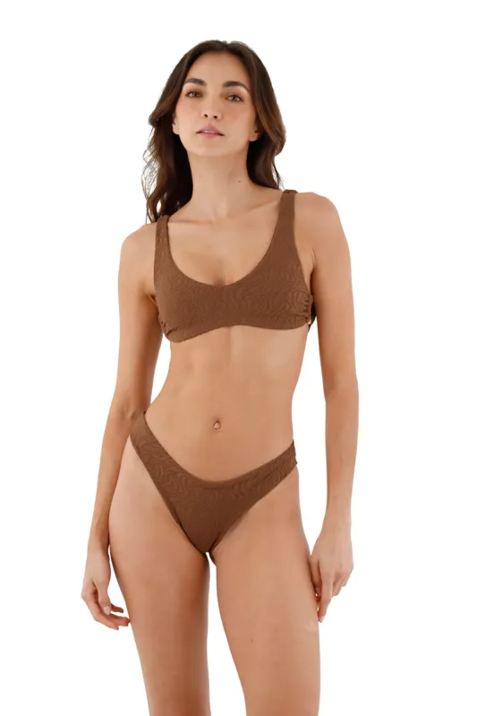 Earth Zebra Jazz Hop Top sold by Malai Swimwear