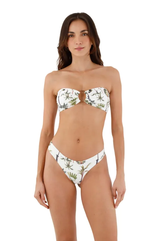 Green Wood Cast Bandeau Top sold by Malai Swimwear