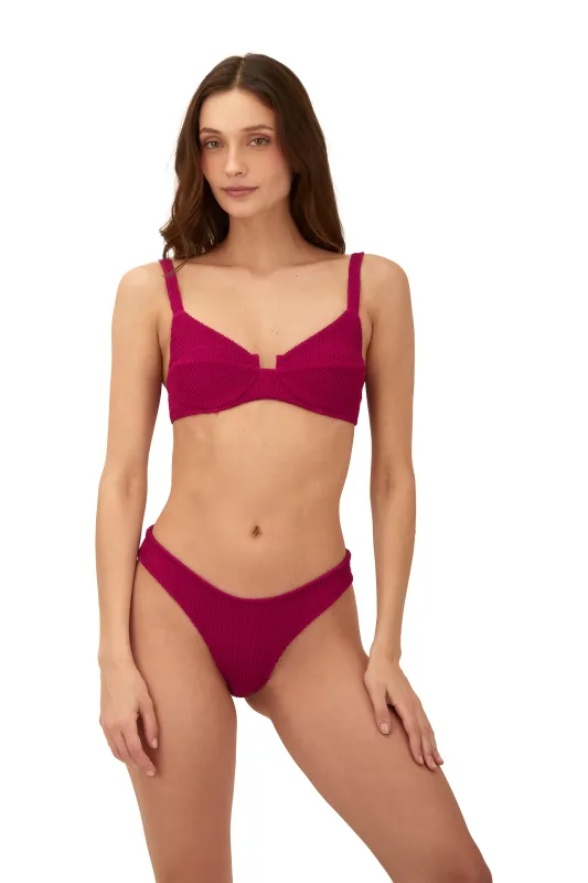 Textured Wave Brisa Raspberry Majestic Top sold by Malai Swimwear