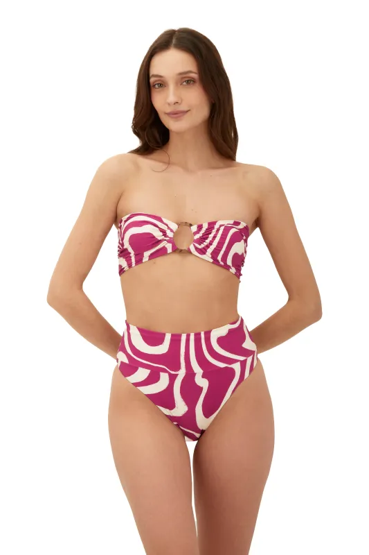 Raspberrywirl Cast Bandeau Top sold by Malai Swimwear