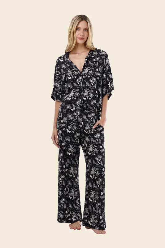 Black Sunset Dreams Laze Shirt sold by Malai Swimwear