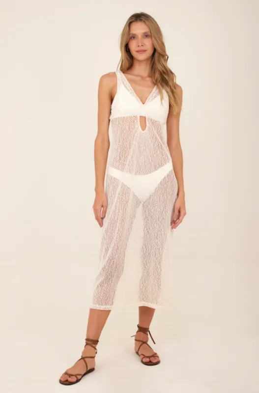 Ivory Slit Front Dress sold by Malai Swimwear