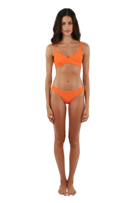 Textured Wave Sunset Orange Majestic Top sold by Malai Swimwear
