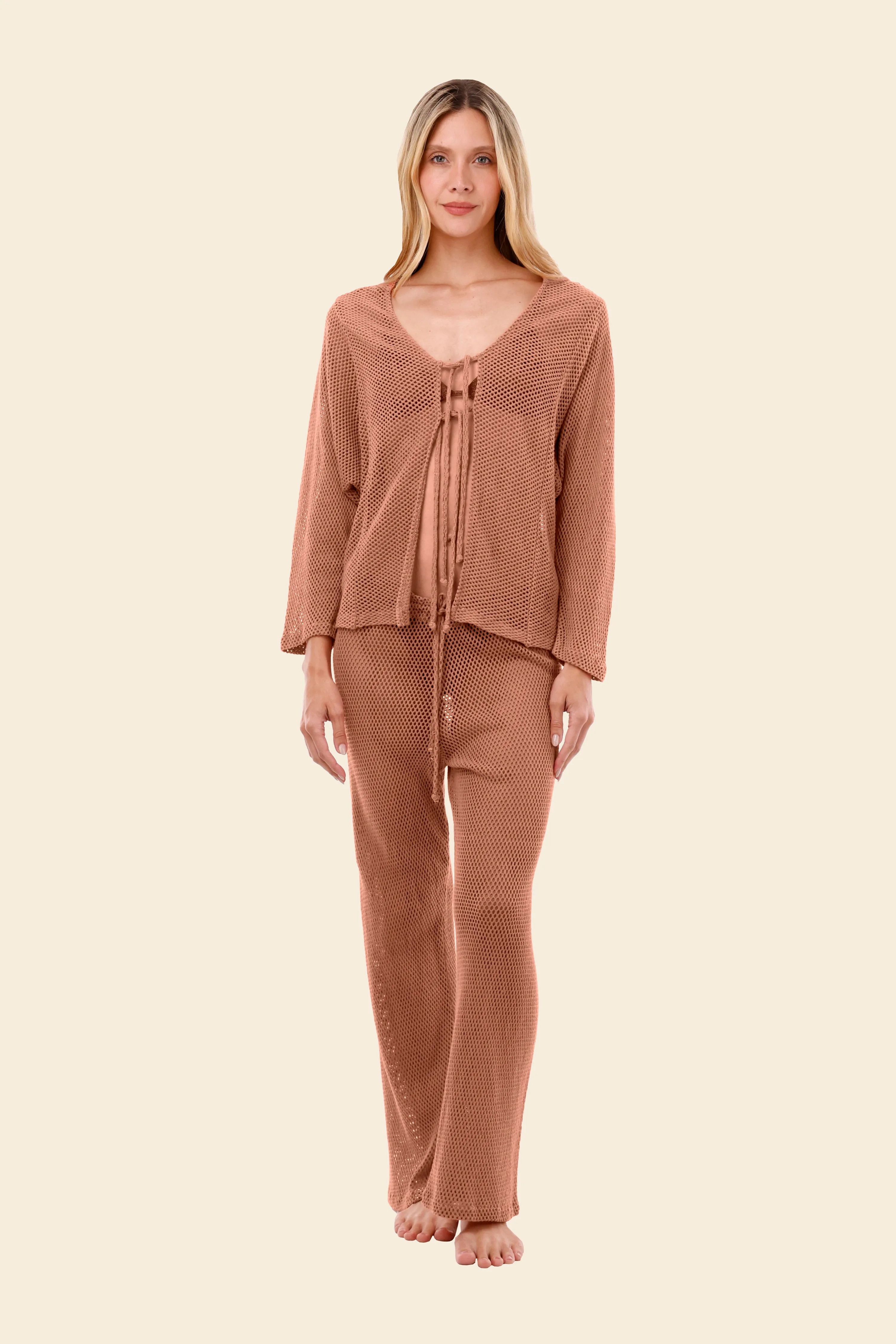 Salmon Mesh Malla Ritual Shirt sold by Malai Swimwear product image thumbnail 4