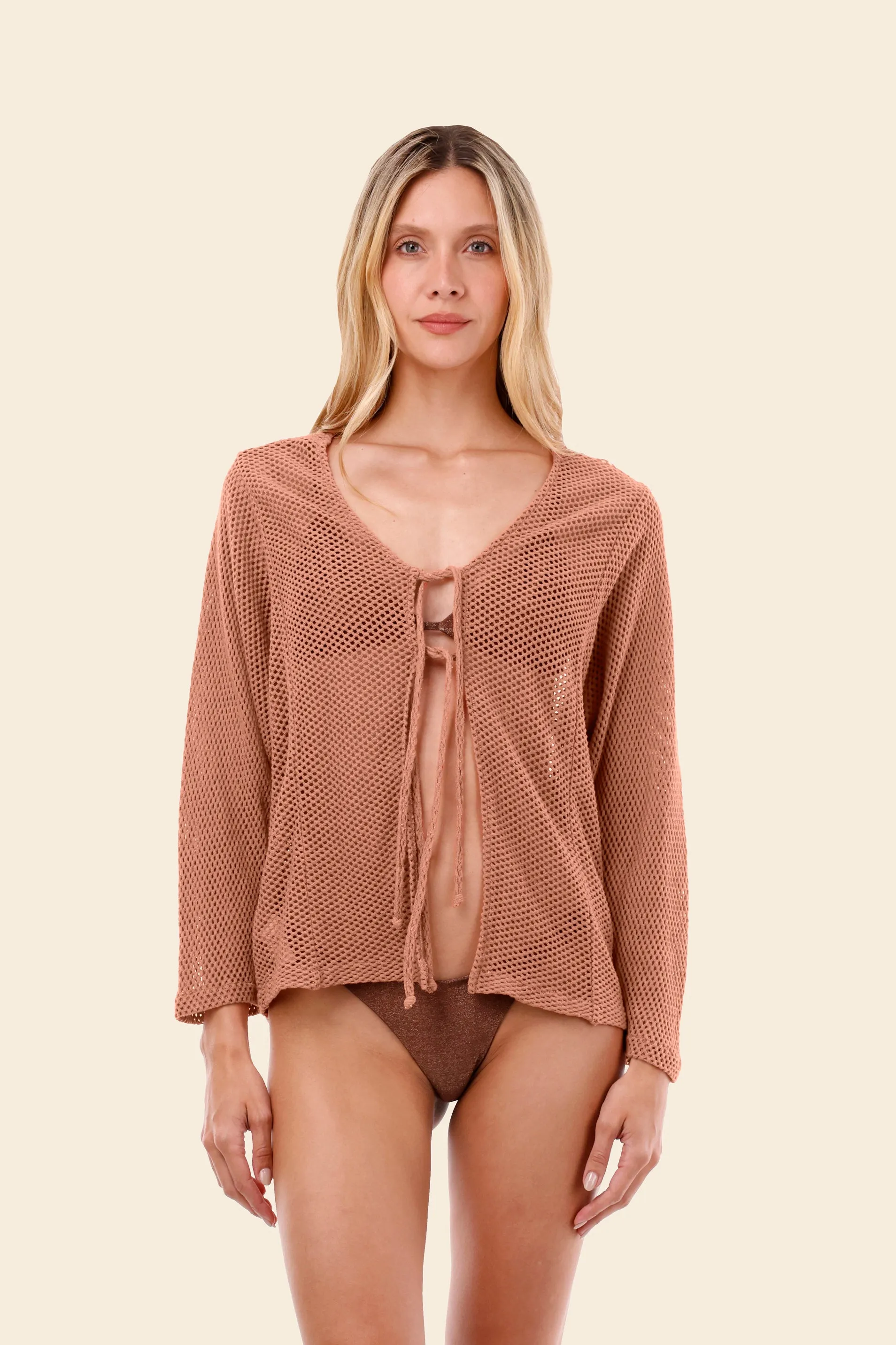 Salmon Mesh Malla Ritual Shirt sold by Malai Swimwear product image thumbnail 2