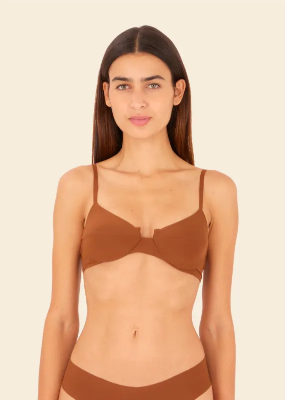 Earth Brown Spark Underwire sold by Malai Swimwear
