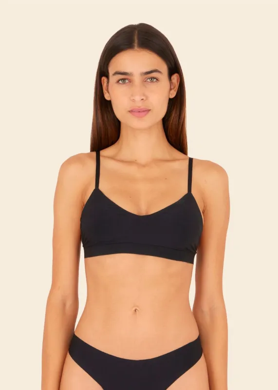 Black Solar Top made by Malai Swimwear