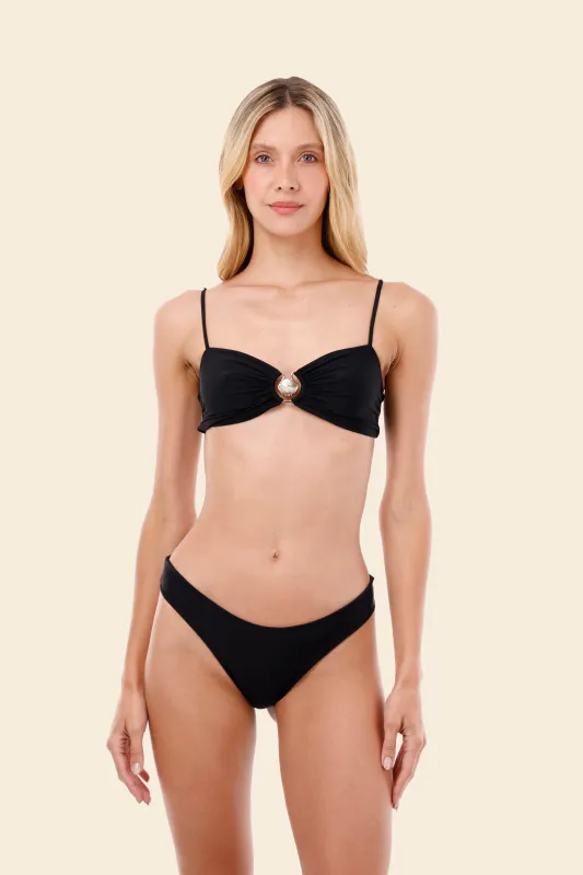 Black Concha Top sold by Malai Swimwear