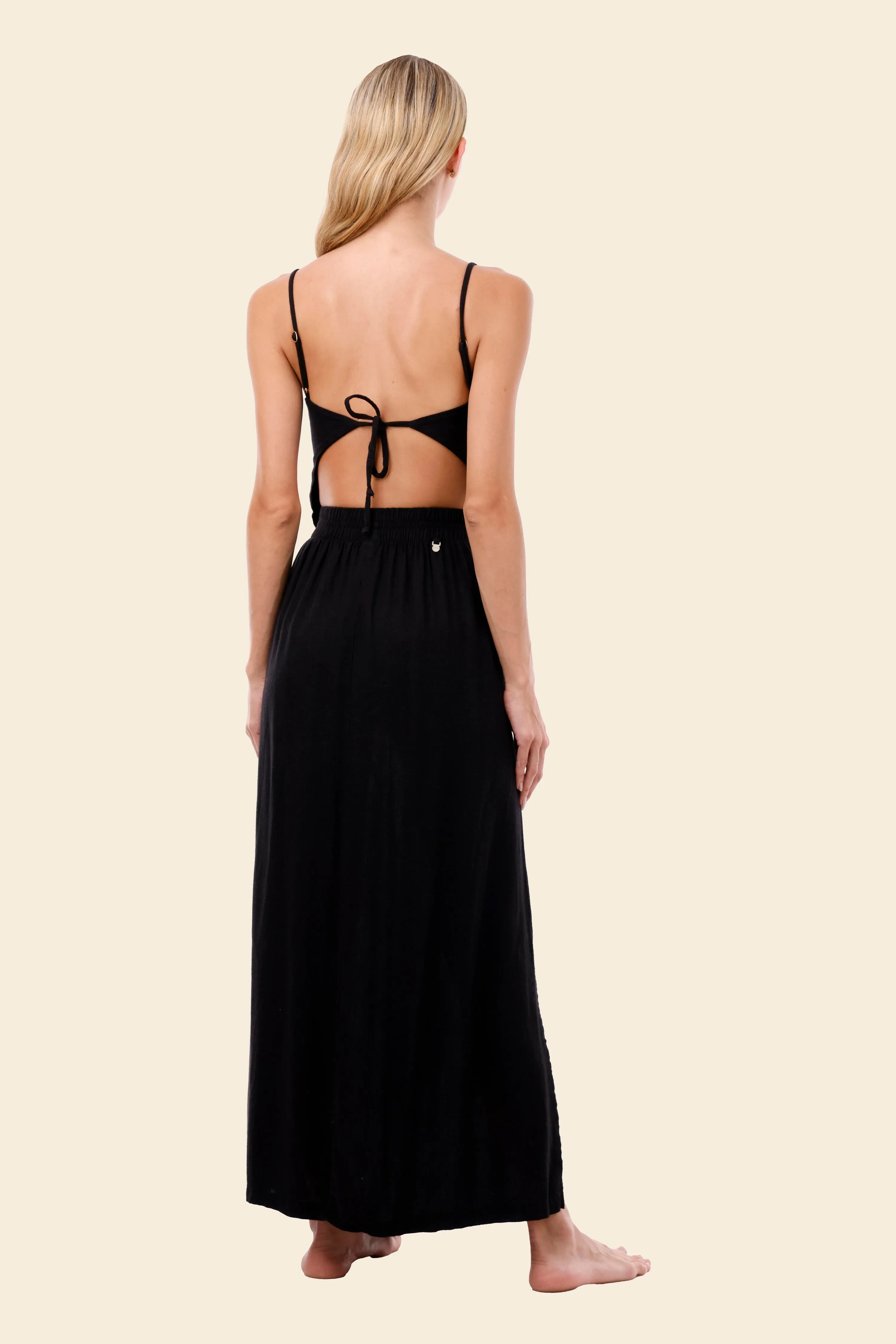 Black Linen Wavelet Dress sold by Malai Swimwear product image thumbnail 2