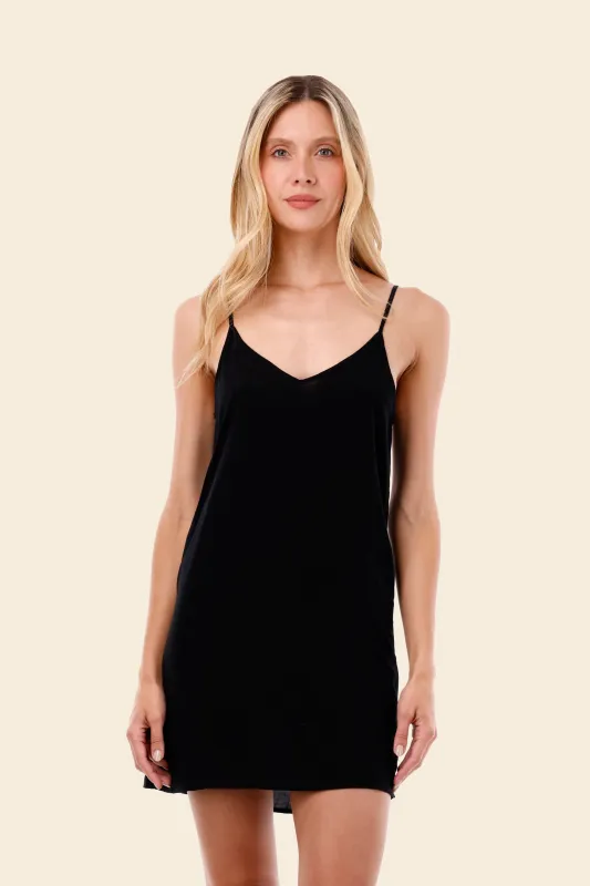 Black Silken Slip Dress sold by Malai Swimwear