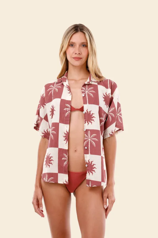 Sunrise Palm Twyla Shirt sold by Malai Swimwear