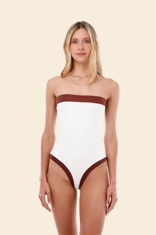 Barn Red Color Blend Lunaria One Piece sold by Malai Swimwear