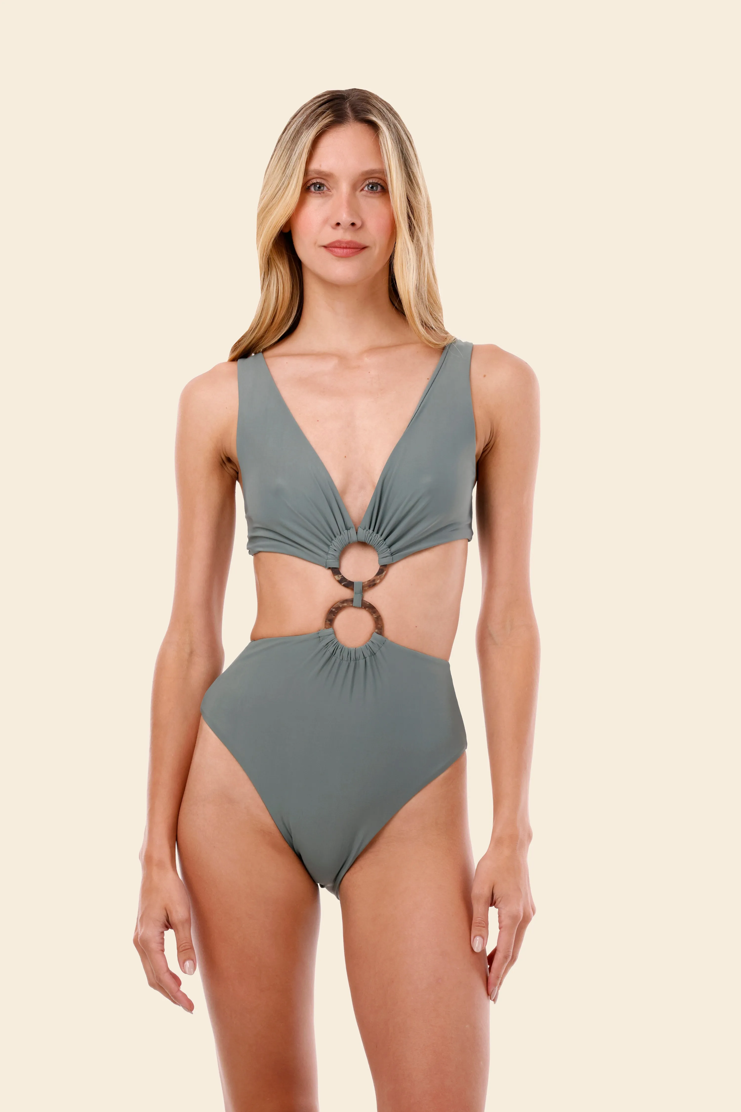 Serenity Green Danza One Piece sold by Malai Swimwear