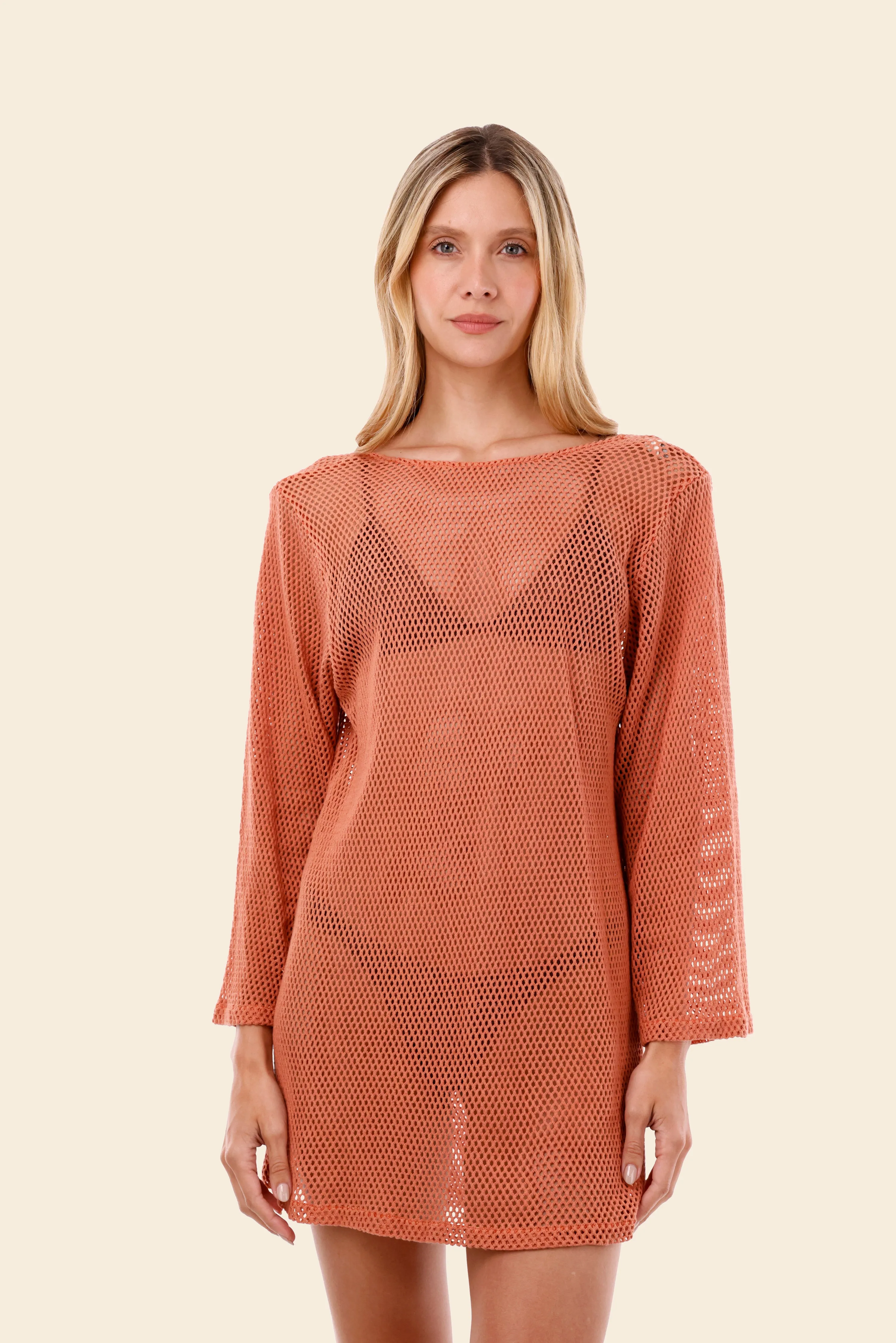 Salmon Mesh Malla Apogeo Dress sold by Malai Swimwear product image thumbnail 3