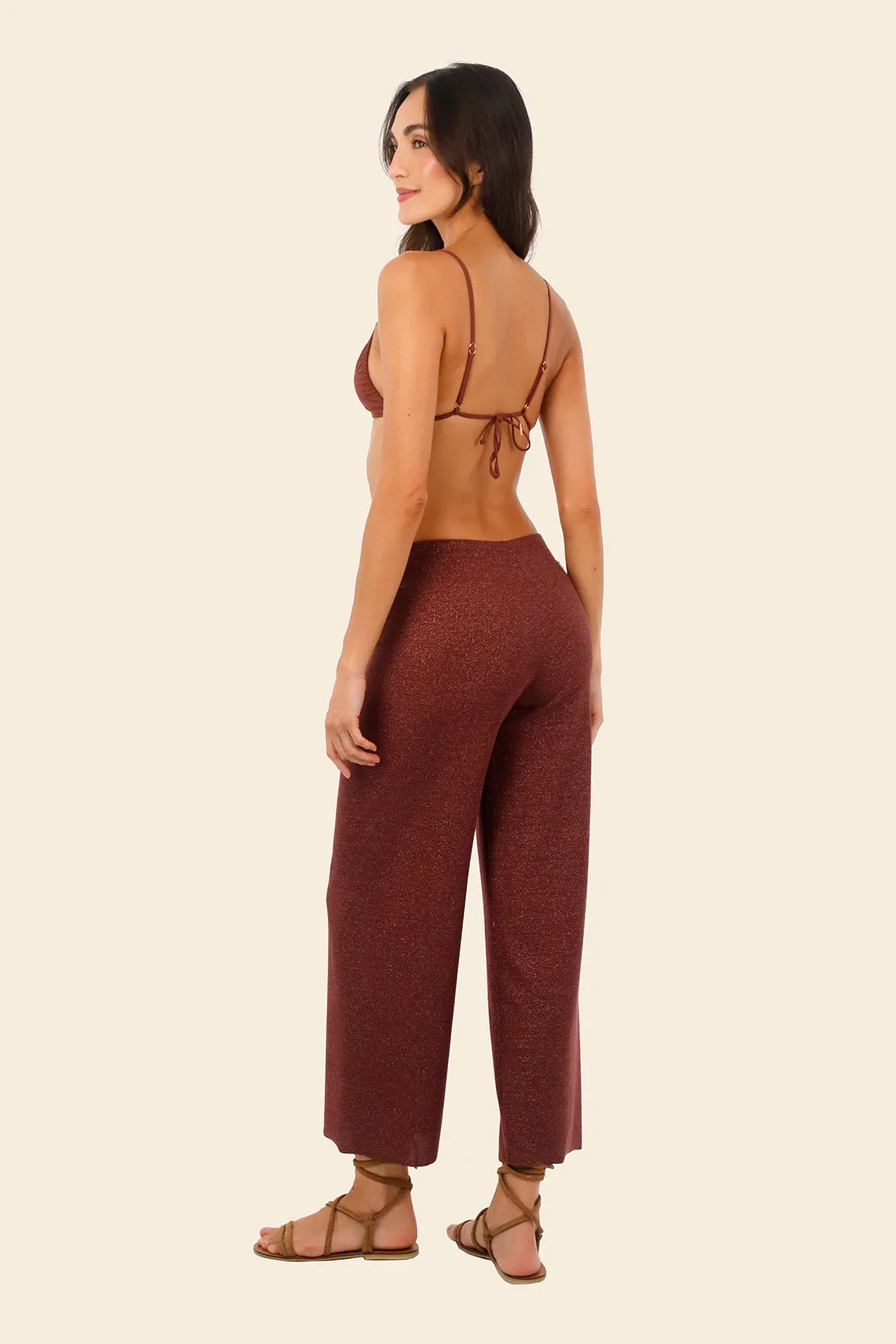 Textured Barn Red Cove Pants sold by Malai Swimwear product image thumbnail 2