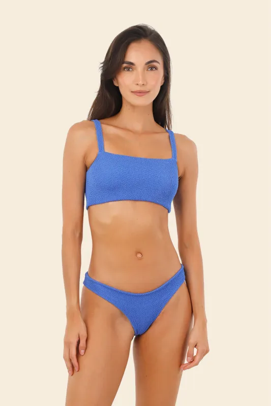 Textured Wave Sunny Blue Atena Top sold by Malai Swimwear
