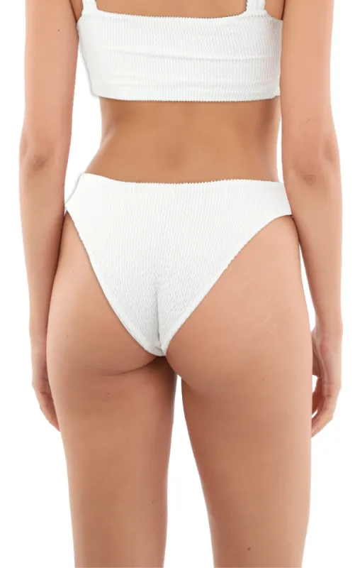 Textured Wave White Paramount Bottom sold by Malai Swimwear