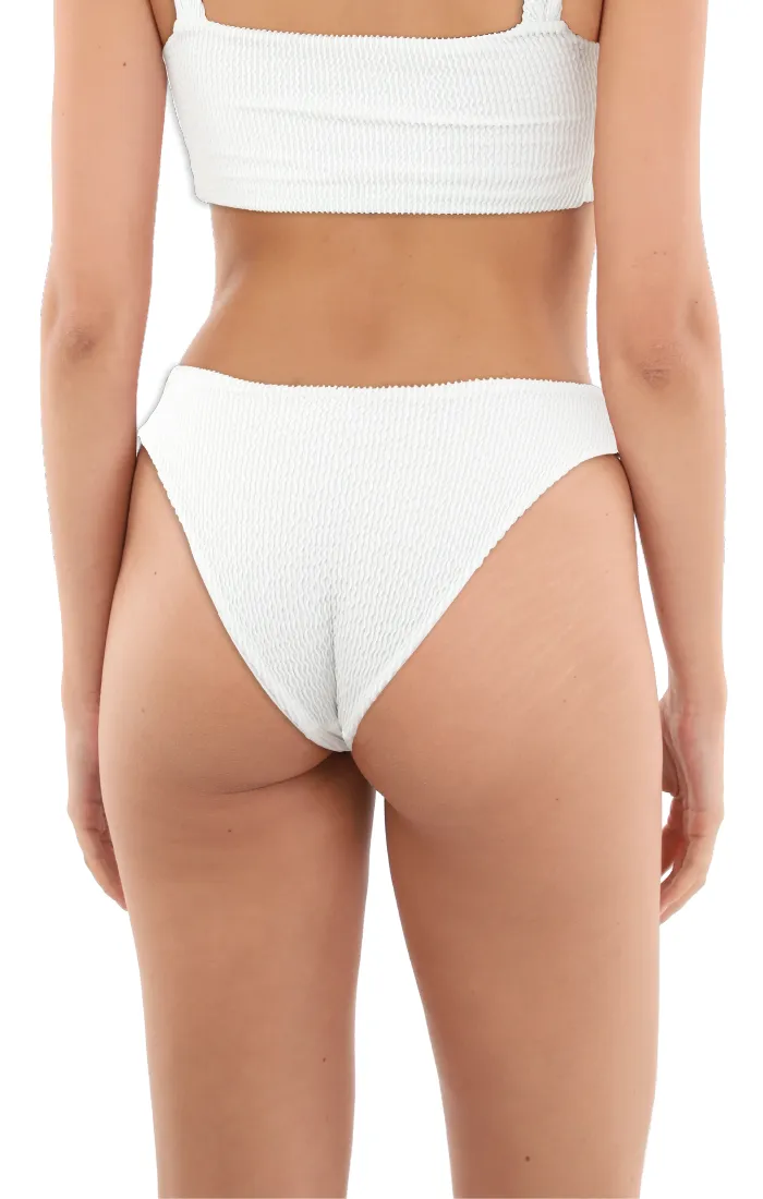 Textured Wave White Paramount Bottom sold by Malai Swimwear