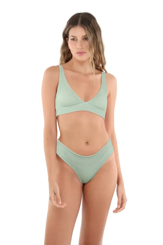 Textured Wave Willowing Green Joee Top sold by Malai Swimwear